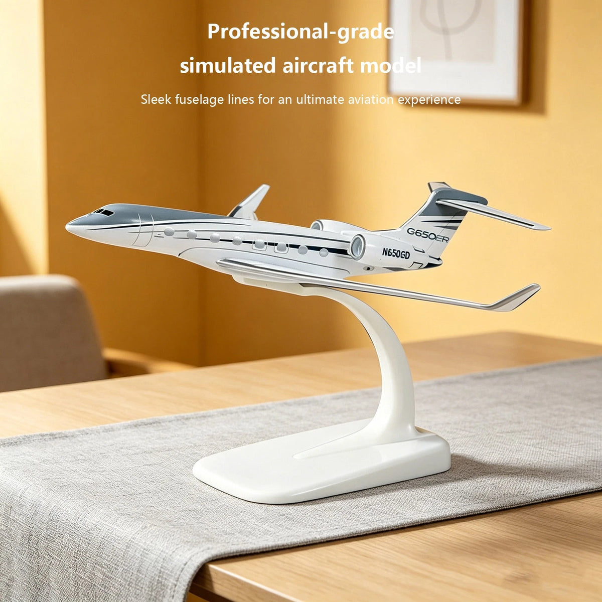 16cm 1/200 Scale Gulfstream G650ER Aircraft Model Diecast with Stand Display