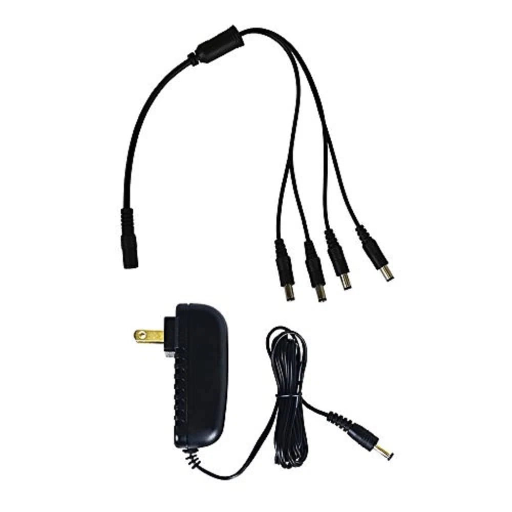 Night Owl Security Camera Power Adapter with 4-Way Splitter black