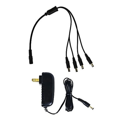 Night Owl Security Camera Power Adapter with 4-Way Splitter black