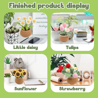kgxulr Crochet Kit, Sunflower Kit for Beginners, Small, A-Sunflower