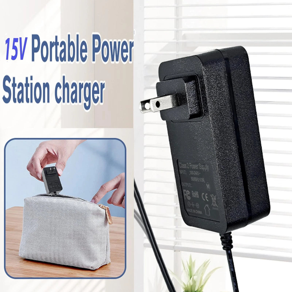 15V DC Power Cord Adapter for Soft Water Transformer Black