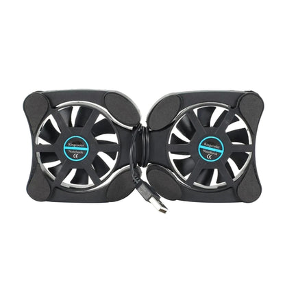 Dual USB Fan Cooler Pad for Laptop 7-15 Inch Adjustable Foldable Arms Low Noise