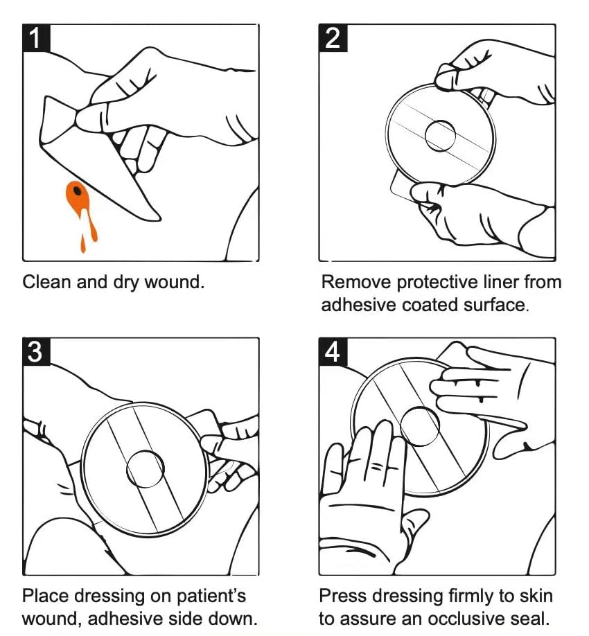 Lightning X CSV6 Vented Chest Seal for Open Wounds | Occlusive White
