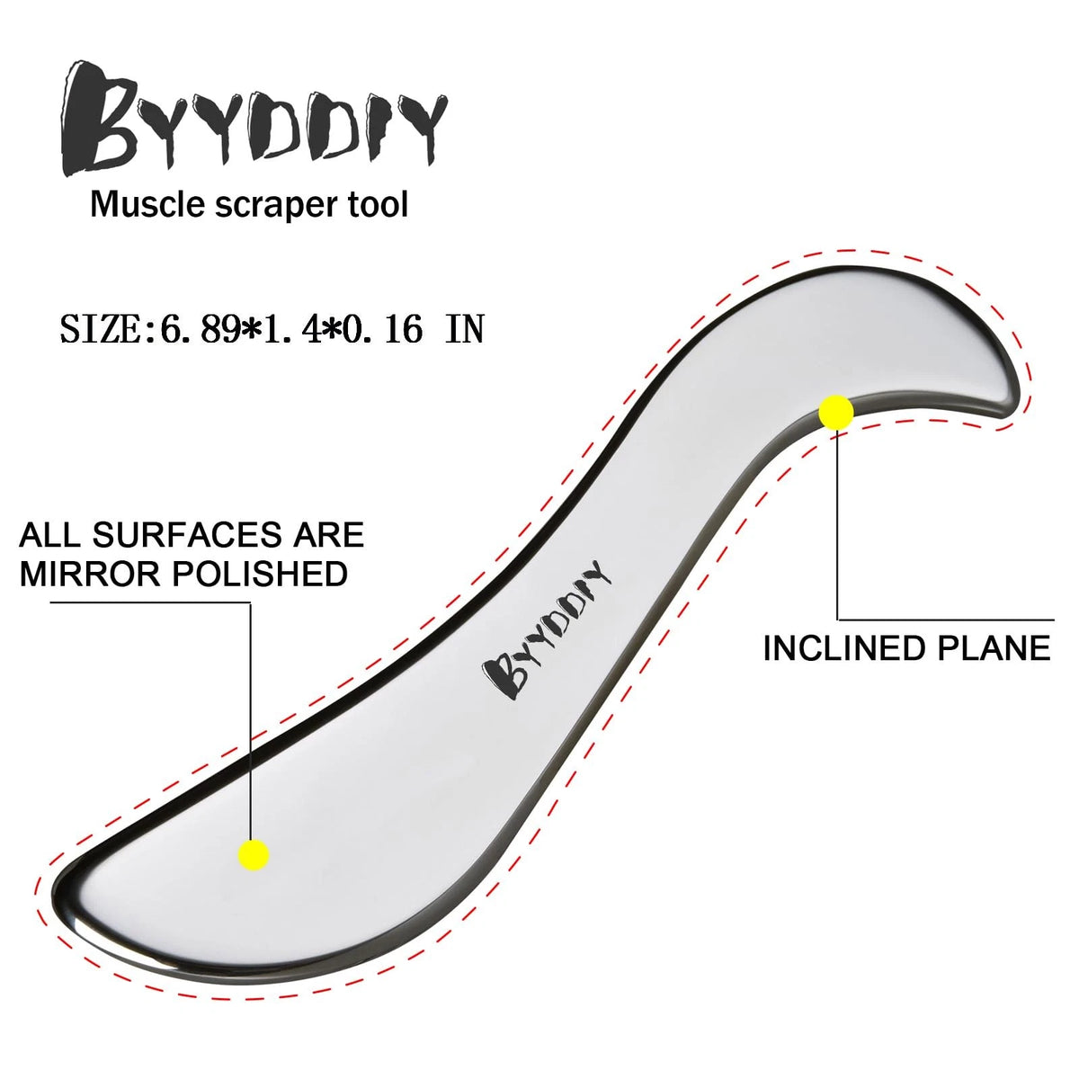 BYYDDIY Stainless Steel Gua Sha Muscle Scraper Tool,Scar Tissue Black