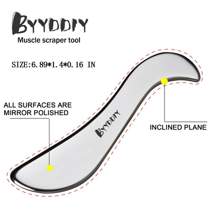 BYYDDIY Stainless Steel Gua Sha Muscle Scraper Tool,Scar Tissue Black