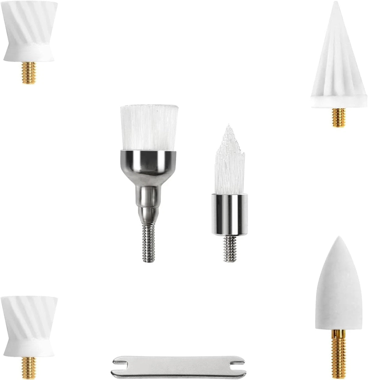 6 Tooth Polisher Replacement Brush Heads,Tooth Cleaning 6 Piece Set, White1