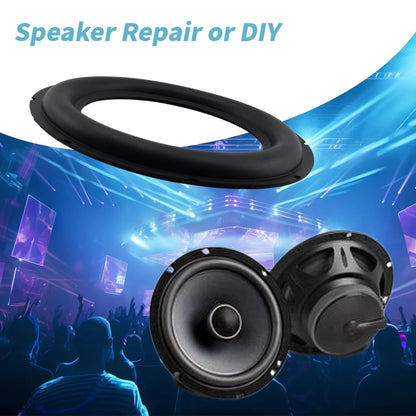 Dnyta 2 Pcs 10" Perforated Rubber Speaker Foam Edge Surround 10 inch, Black