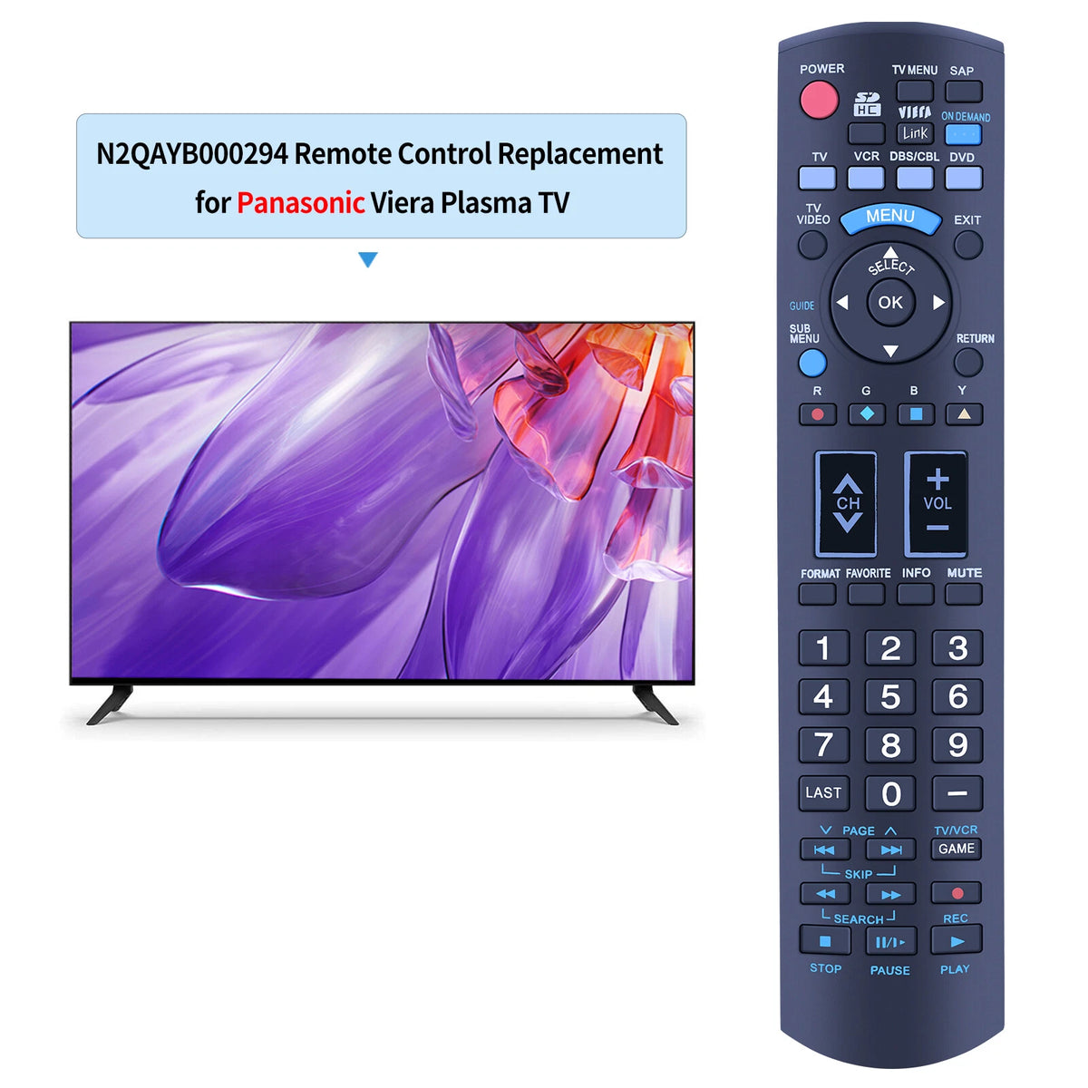N2QAYB000294 Remote Control For Panasonic Viera Plasma TV TH-42PZ80Q TH-50PZ80