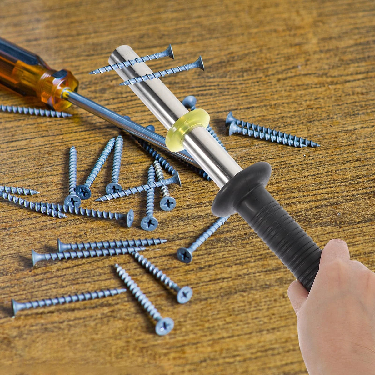 Magnetic Pick Up Tool With Release : Chip 37.50X6.50X6.50CM, Silver
