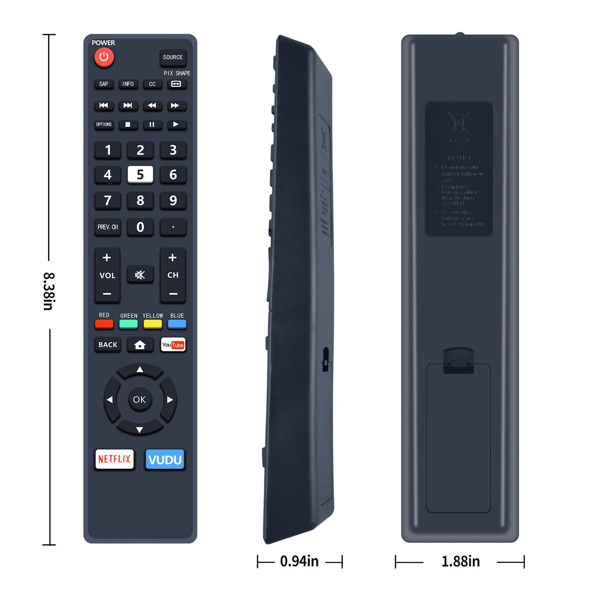 NH424UP Remote Control For Sanyo TV 50MV387Y/F7 43MV347X 55MV387Y/F7