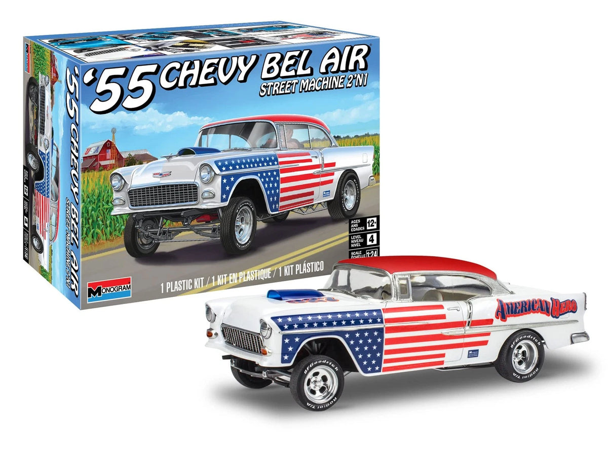 Revell 14519 1955 Chevrolet Bel Air Street Machine 2N1 1:24 Medium, White
