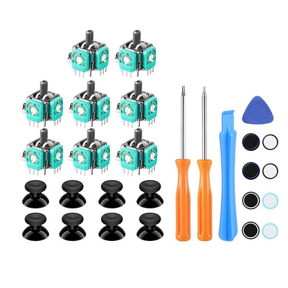 8x Analog Stick Set for Xbox One Controller Repair with Thumbstick Caps & Tools