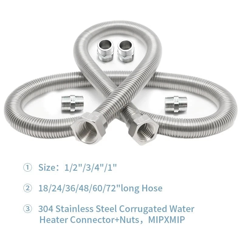 Update 304 Stainless 24L 3/4" MIP x 2PCS, steel color