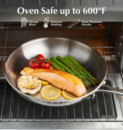 KOCH SYSTEME CS Stainless Steel Pan 8 Inch, Tri-Ply 8 Silver