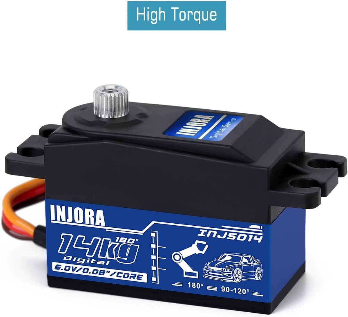 INJORA RC Digital Servo 14kg Low Profile Metal Core High...