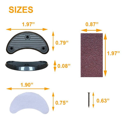 Unikstep 6 Pairs Shoe Heel Plate Tap, 6 Pair (Pack of 1), Khaki