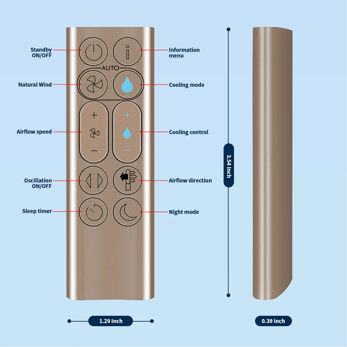 Remote Control For Dyson PH01 PH02 PH3A PH03 PH04 Pure Humidify+Cool Fan