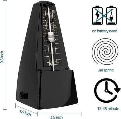 Ueteto Mechanical Metronome Black/Loud Sound Piano Drum Violin Guitar black