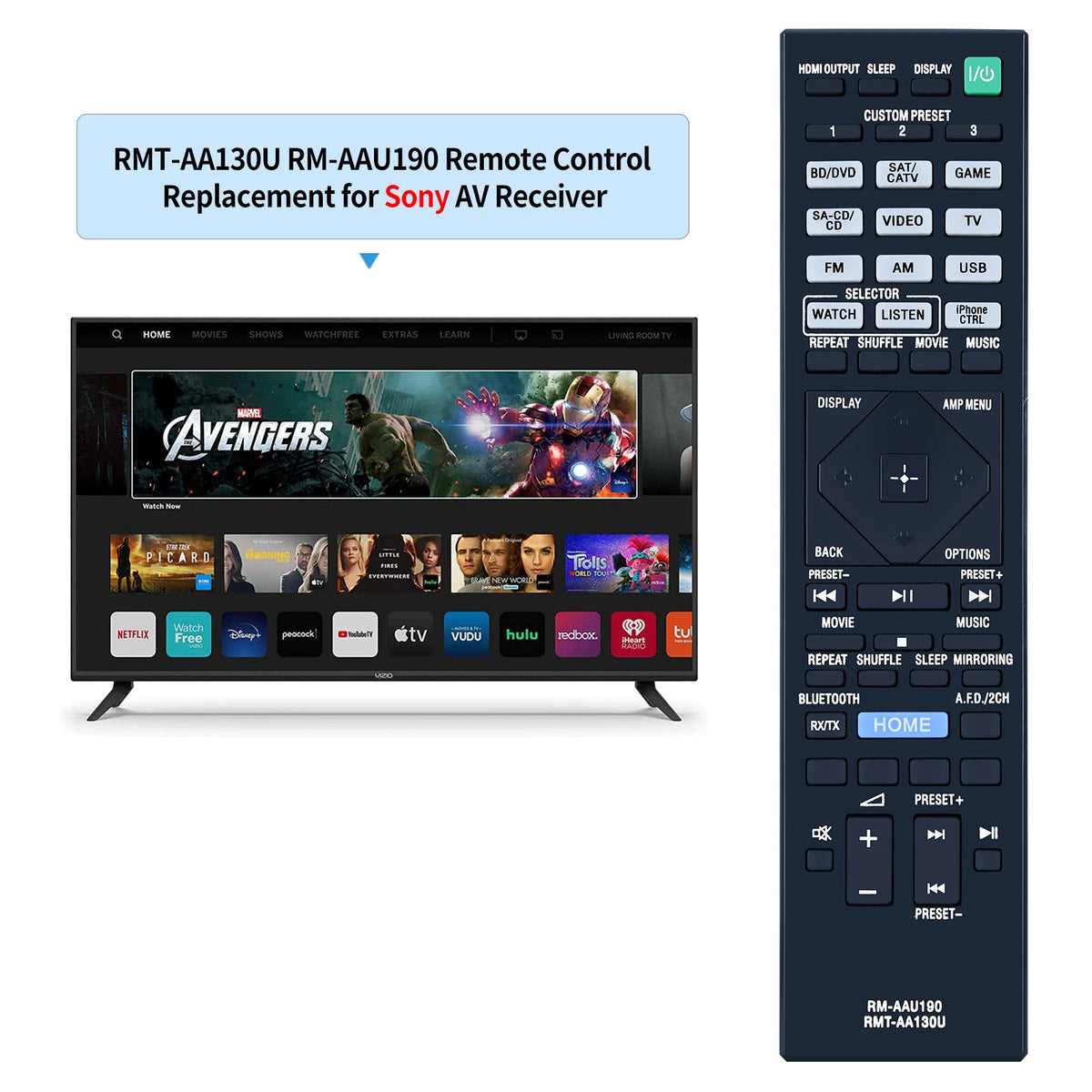 RMT-AA130U RM-AAU190 For Sony AV Receiver Remote Control STR-DH550 STR-DH750