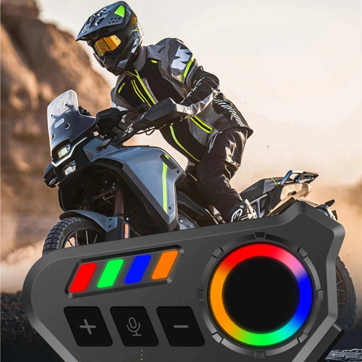 Pull Start Unit Motorcycle Helmet Headset with Bluetooth 6.0 IP65 Stereo Sound