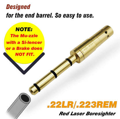 BOOLIT EYE .22LR/223REM Special Laser Boresighter End 223 5.56MM, Red