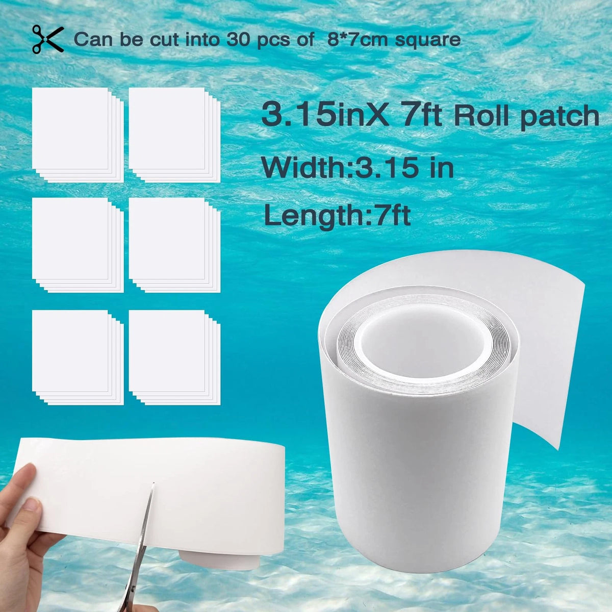 WELLGO 7 ft Inflatable Patch Repair Kit Waterproof, TPU Pool White