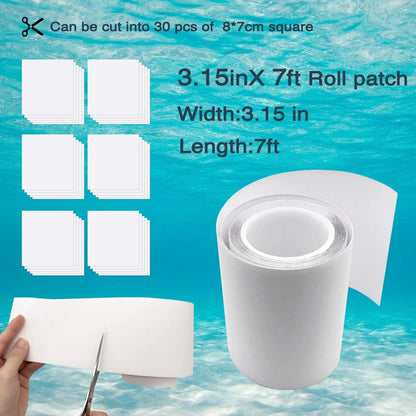 WELLGO 7 ft Inflatable Patch Repair Kit Waterproof, TPU Pool White