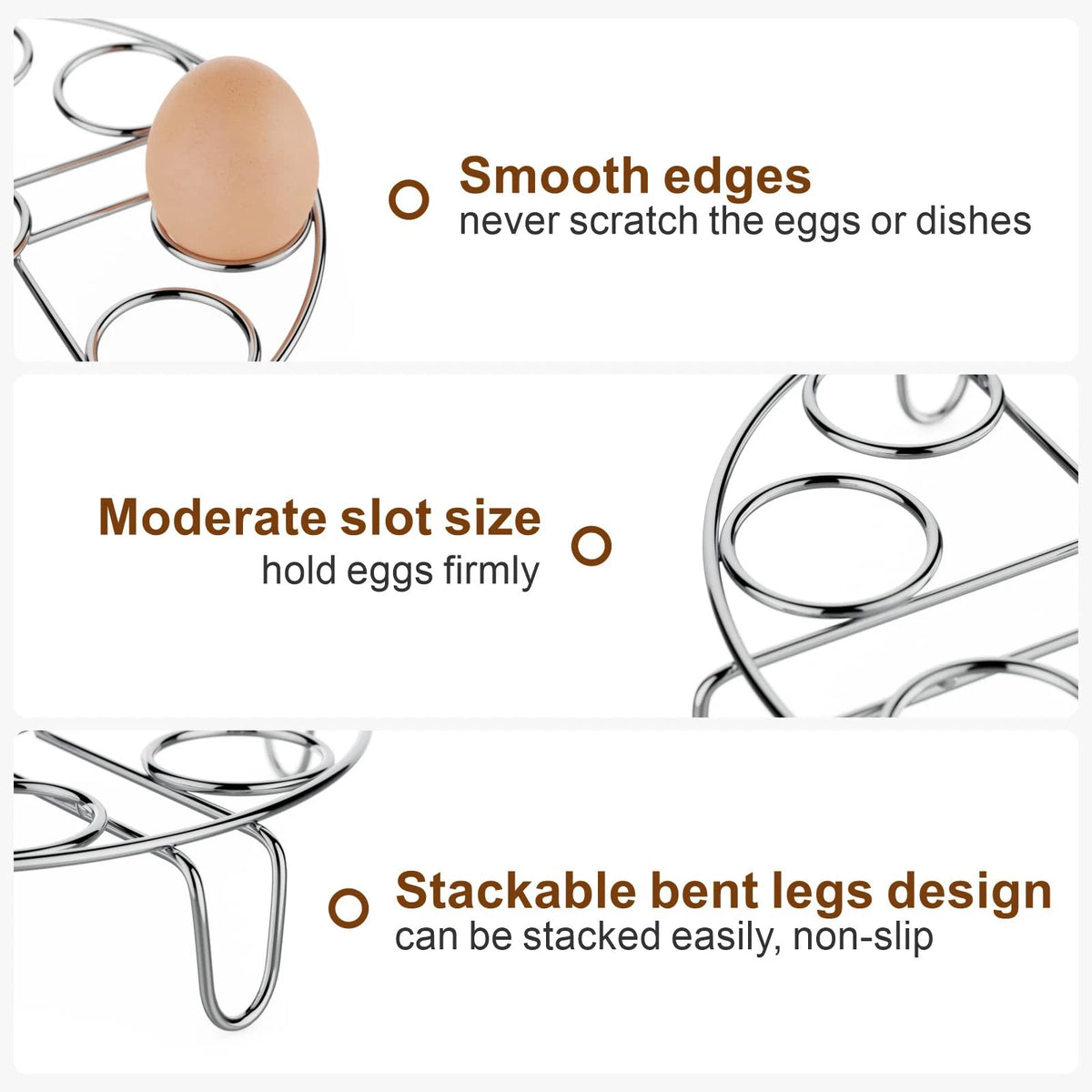 GSlife Egg Steamer Rack - Stainless Steel Trivet for 8 Quart Silver-2 Pack