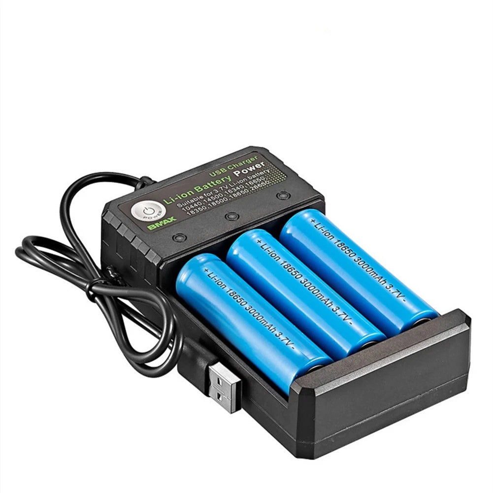 Two-Color Charging Indicator USB DC 5V 3-Slot Lithium Battery Charger Portable