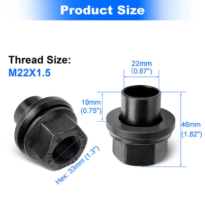 20 Pack 33mm M22x1.5 x 19mm Wheel Nuts Sleeve Nuts M22-1.5x19mm Skirt Flange