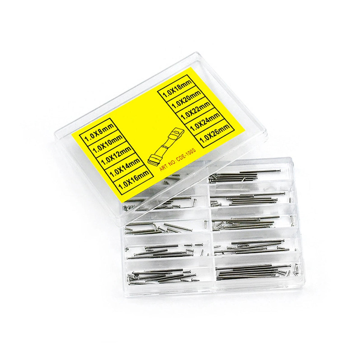100Pcs 8-26mm Watch Band Clasp Buckle Tube Friction Pin Spring Bar 1mm Thick