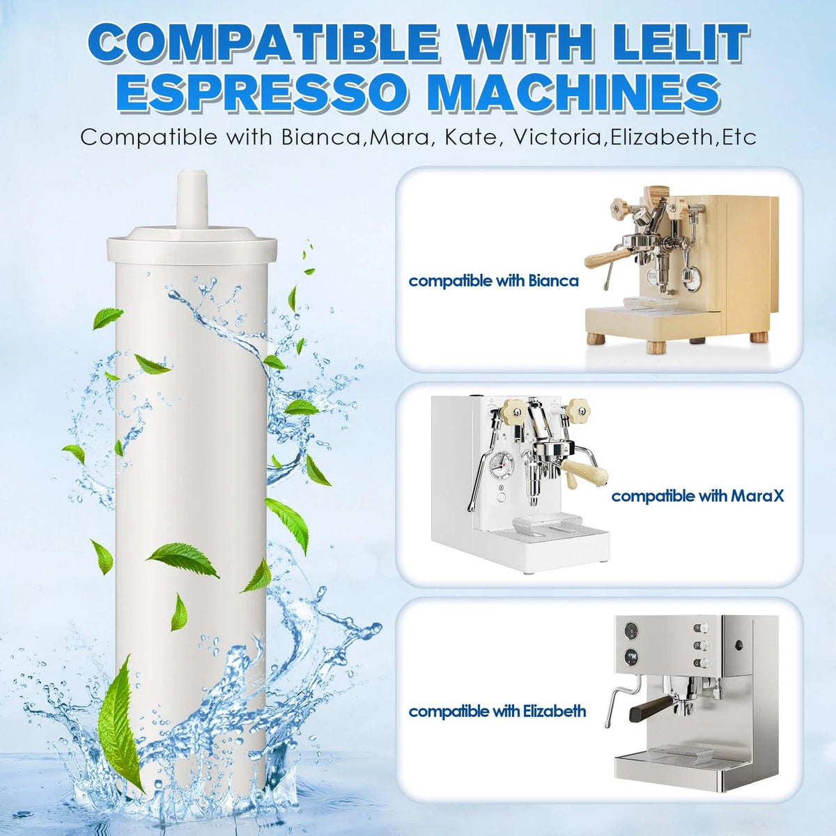Naucoos 70L Cationic Resin Filter Compatible 6.69 x 1.97 x inches, White