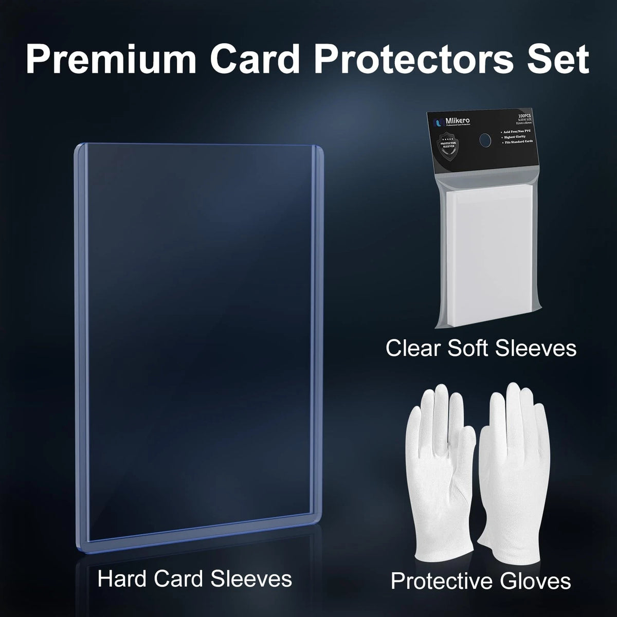 400 Card Sleeves Hard Plastic, 3"X4" 200 Sleeves+200 Soft Sleeves, Clear