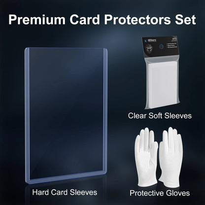 400 Card Sleeves Hard Plastic, 3"X4" 200 Sleeves+200 Soft Sleeves, Clear