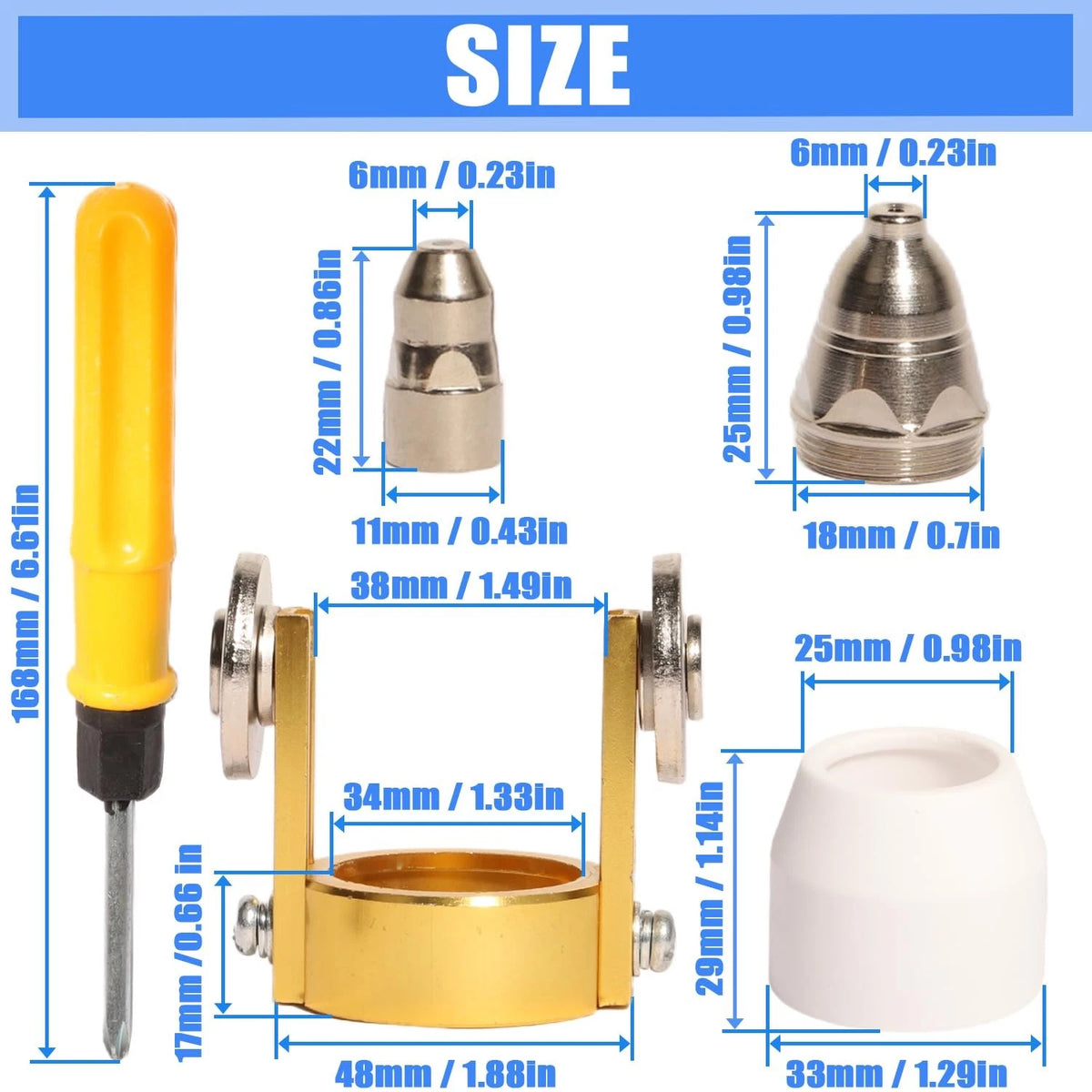 Shengbowi P80 Plasma Consumables: Torch Electrode Tips Kit, 80Amp 1.5mm for...