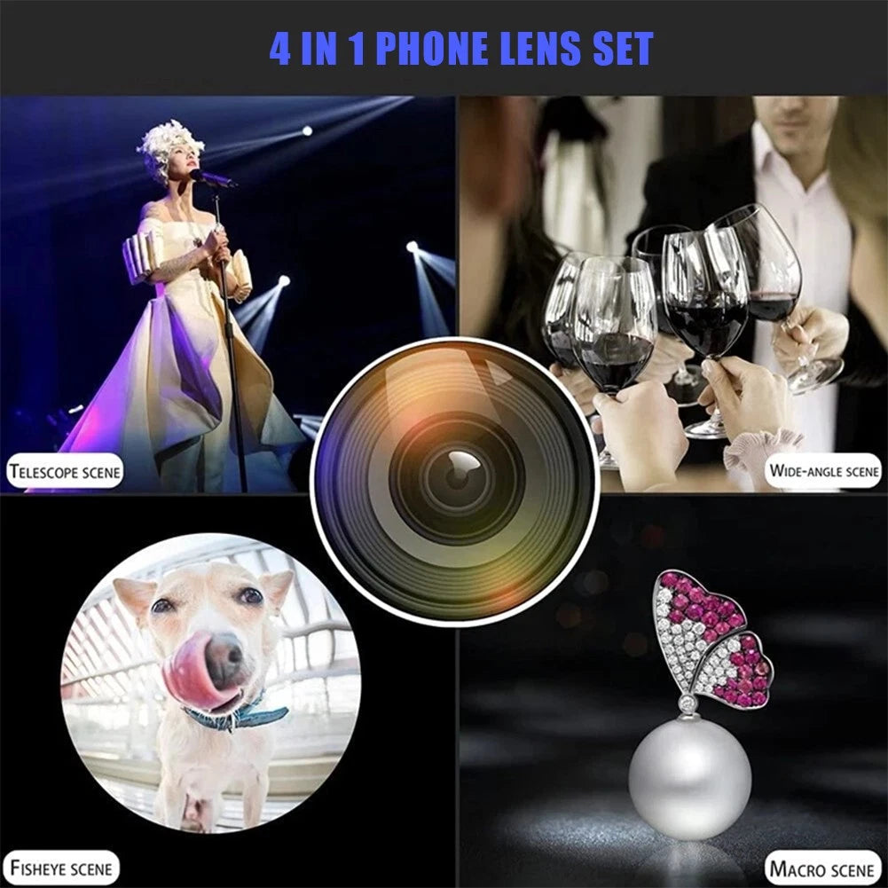 36X Wide Angle Phone Camera Telephoto Lens Zoom Fisheye Telescope Lens