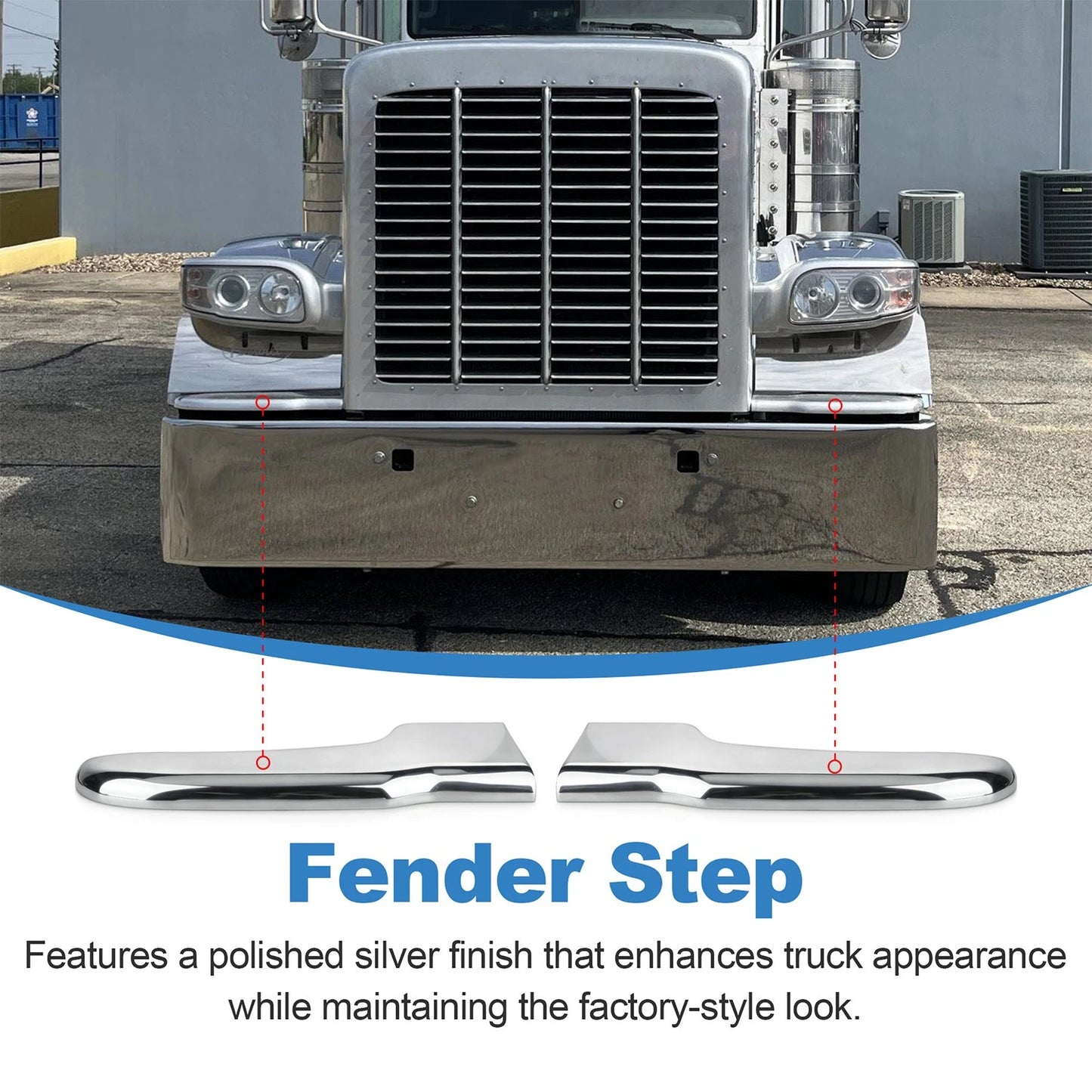 Fender Steps Pair L85-6036 L85-6036R Fits Peterbilt 388 389 Left & Right Side