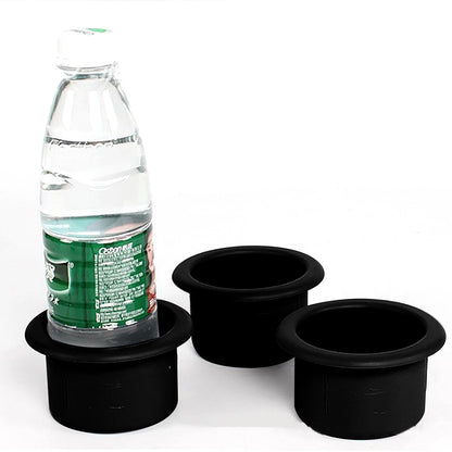 3x Black Plastic Cup Holders Fit For Boat RV Car Truck Inserts Universal Size