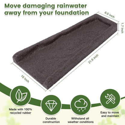 Sekcen 2 Pack Rubber Downspout Splash Block Rain Gutter Down Spout Brown