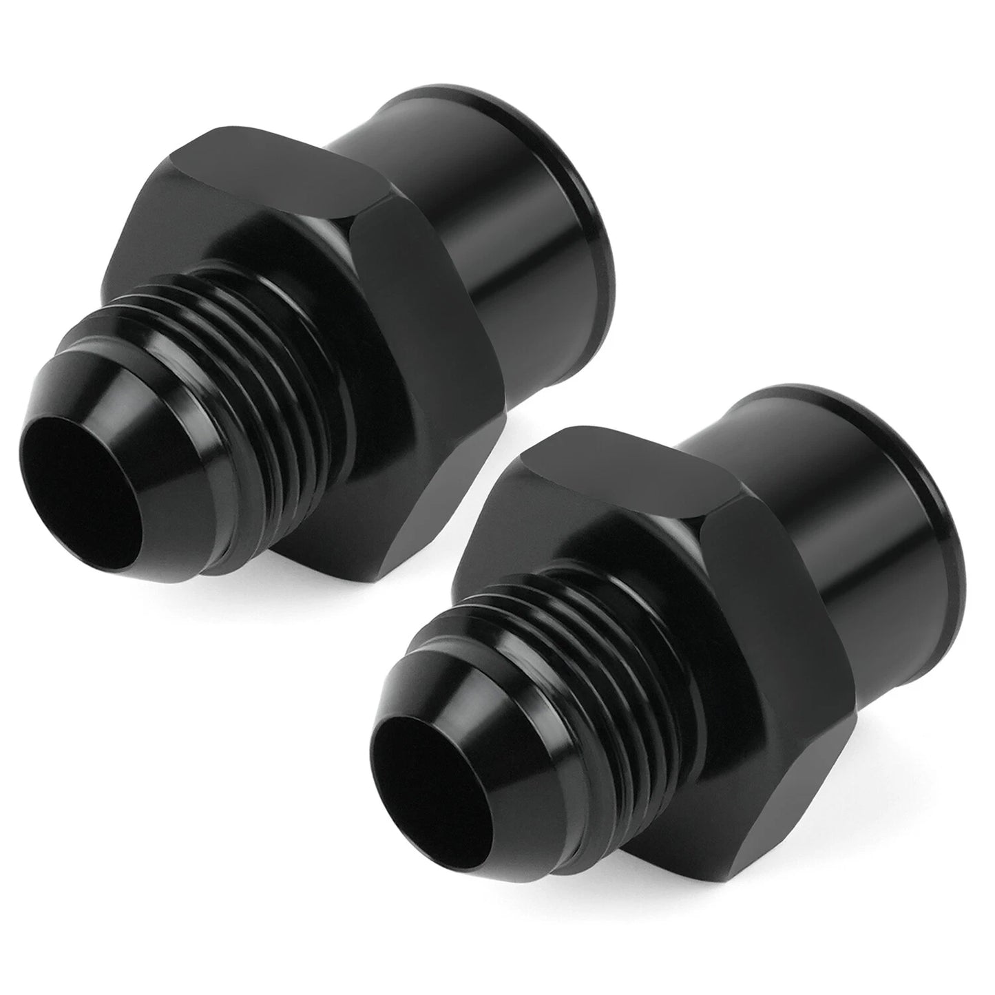 2-Pack SBC 10AN Valve Cover Adapter Aluminum Fittings for Push-In Grommet Black