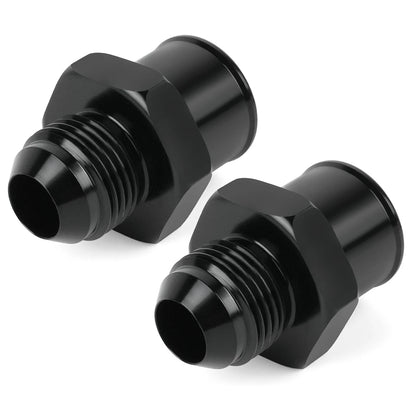 2-Pack SBC 10AN Valve Cover Adapter Aluminum Fittings for Push-In Grommet Black