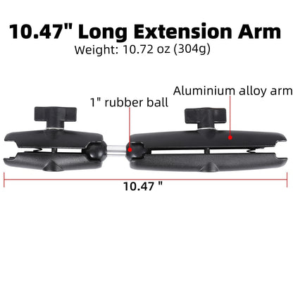 FPN Dual Extension Double Socket Arm with 1" Ball 10.47 " length