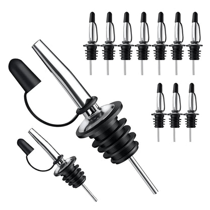 Pafusen 12 Pack Liquor Pour Spout With Dust Caps - Bottle Pourers for Silver
