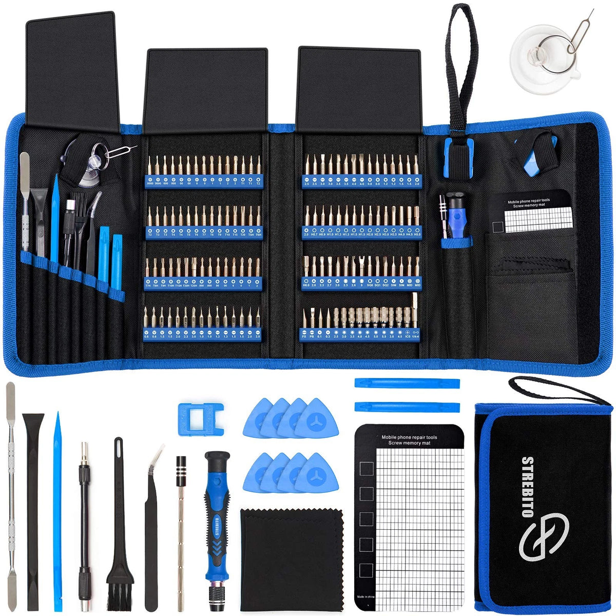 STREBITO Electronics Precision Screwdriver Sets 142-Piece with 120 142, Blue