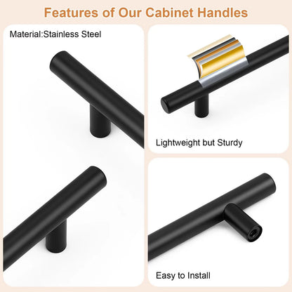 Probrico 30 Pack Hole Centers Center to Center: 3-3/4 inch, Matte Black