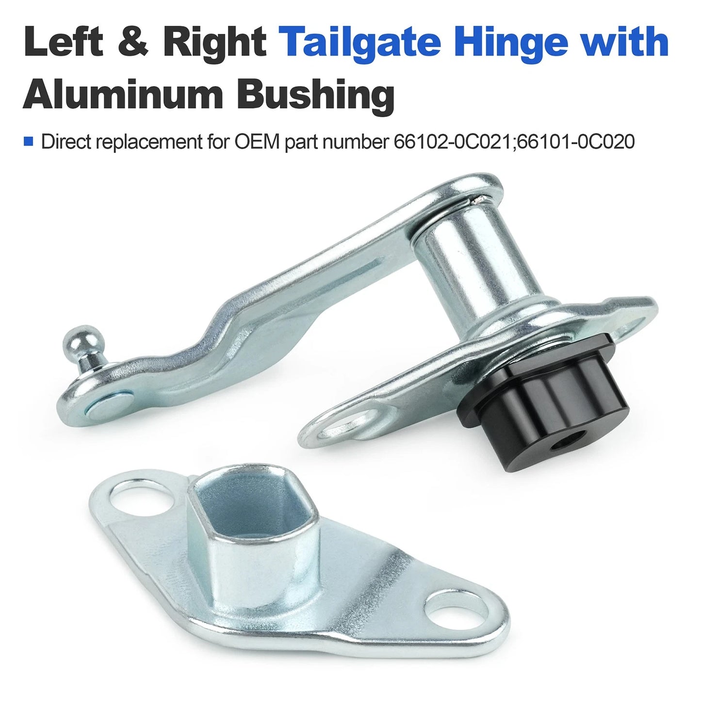Tailgate Support Hinge LH & RH for 07-21 Toyota Tundra, Upgrade Aluminum Bushing