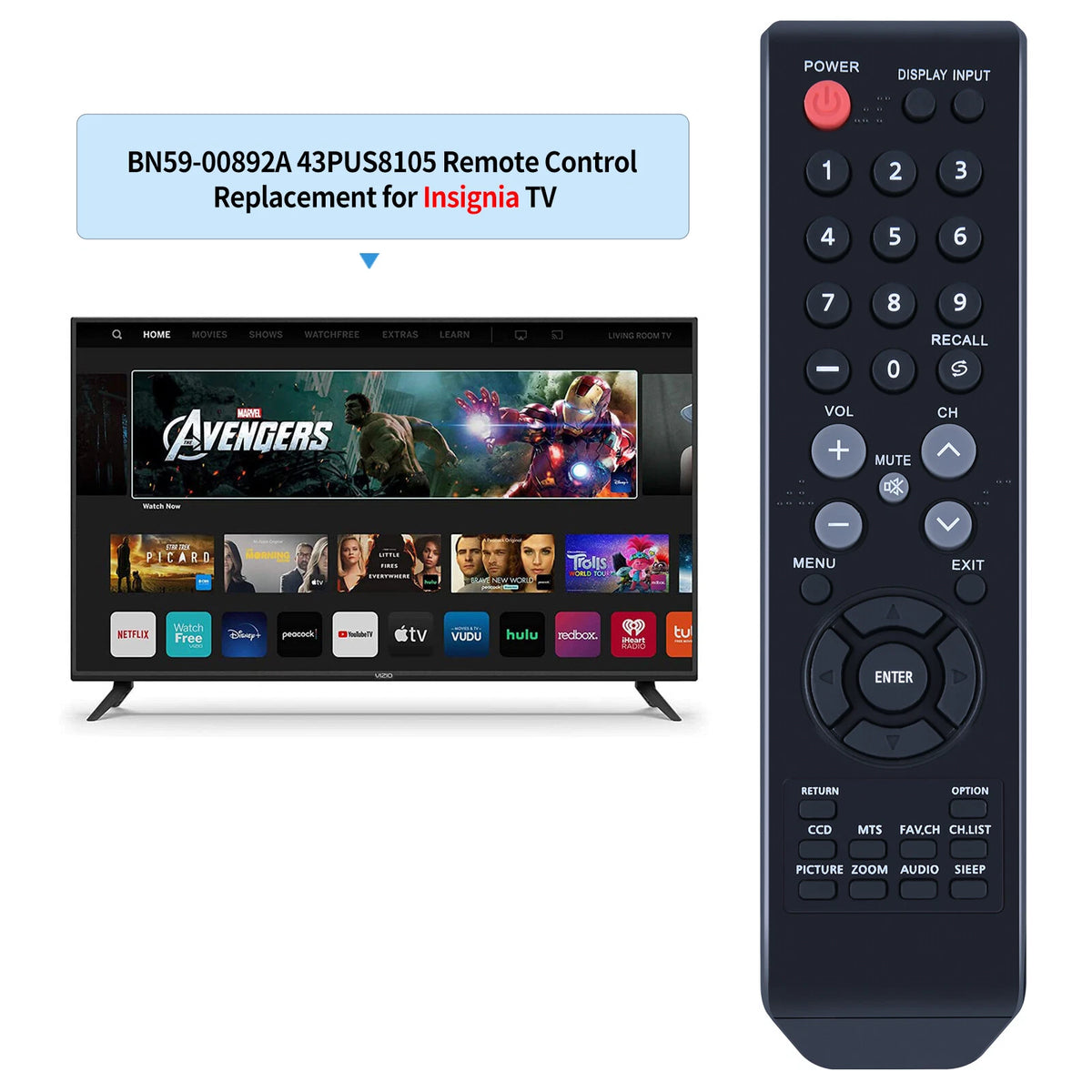BN59-00892A Remote Control For Insignia TV/DVD/VCR NS-42P650A11 NS-50P650A11