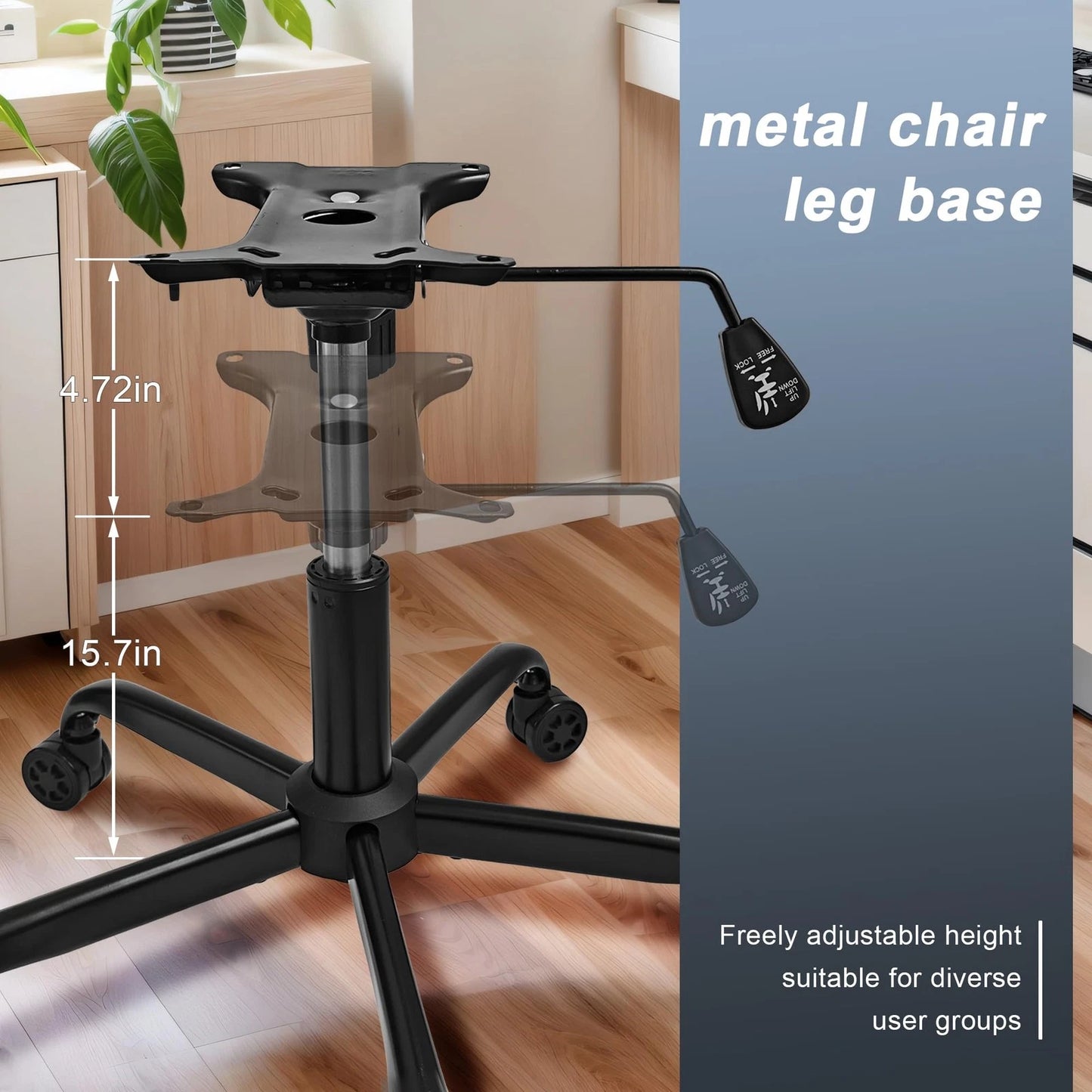 Racfenick 28" Swivel Office Chair Base Replacement, Heavy 28 inches, Black