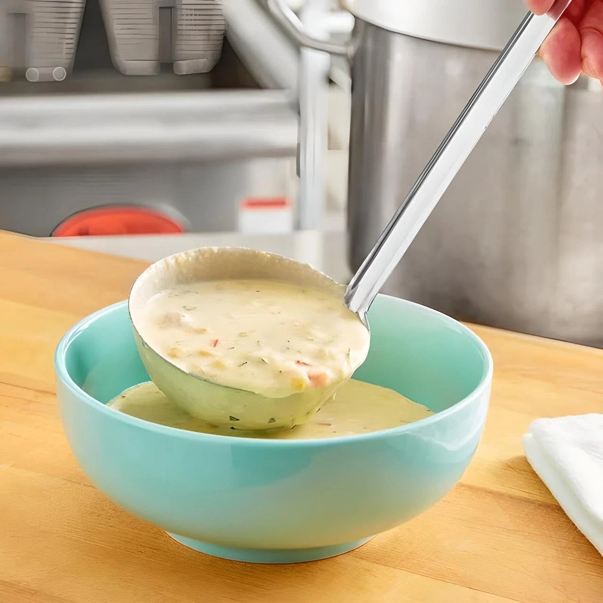 OCS Parts Set of 3 Stainless Steel Culinary Ladles | 6 - 8 - 10 Ounce, Silver