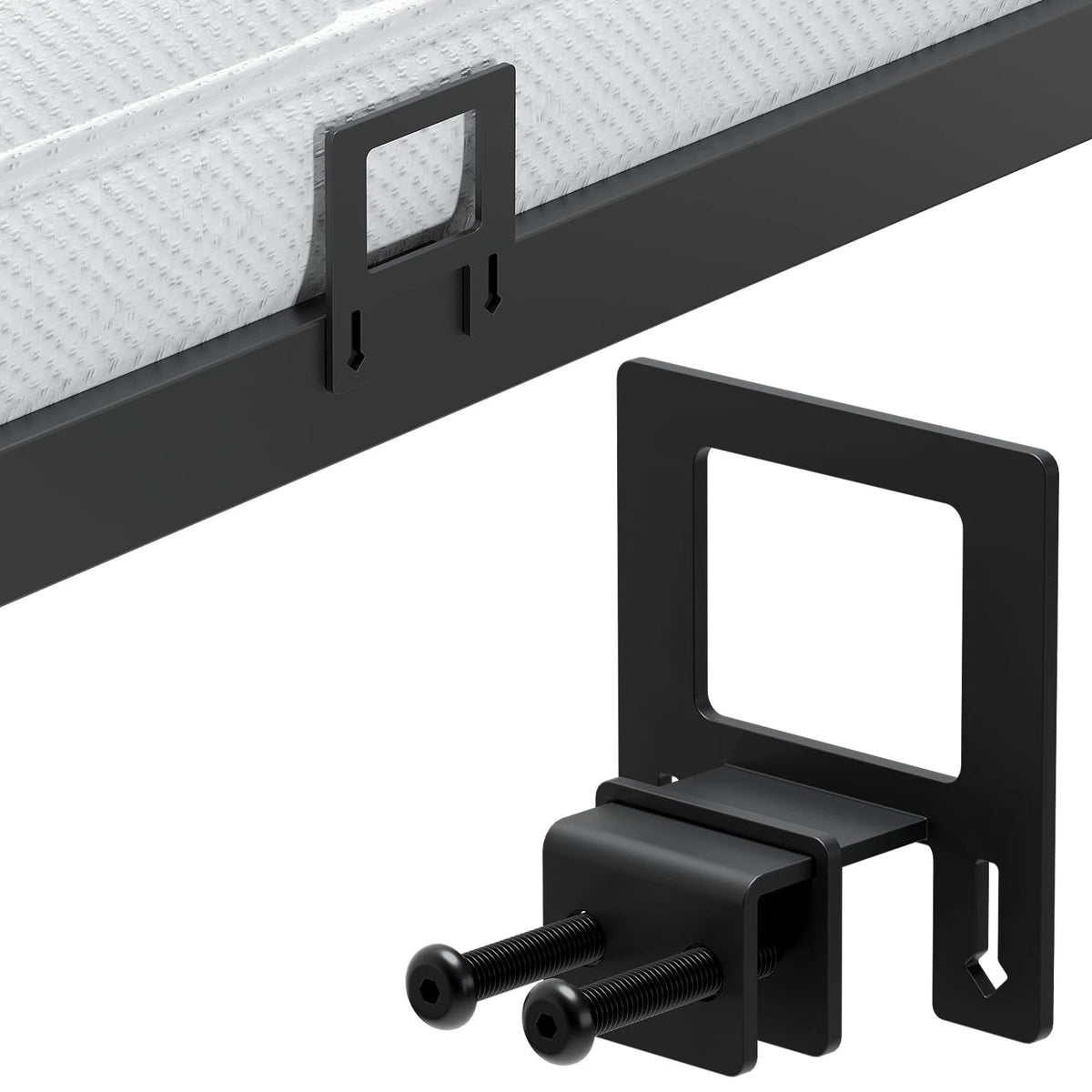 6-Pack Non-Slip Mattress Grippers for Metal Full, Twin, Queen, King, Black